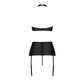 Комплект из экокожи Passion NANCY SET 4XL/5XL black, имитация шнуровки, топ, пояс для чулок - изображение 4