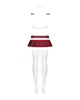 Еротичний костюм школярки з мініспідницею Obsessive Schooly 5pcs costume L/XL, біло-червоний, топ, - зображення 6