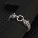 Широкий чоловічий браслет з головами вовків WolfBracelet, 21 см, сріблястий - зображення 6