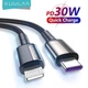 Кабель Kuulaa PD 30w для швидкого заряджання iPhone 8/X/11/12/13/14 Pro Max з роз'ємом Apple Lightning Type-C - зображення 1