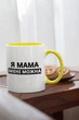 Чашка з принтом "Я Мама мені можна" на подарунок для мами керамічна 330 мл біла з жовтою ручкою - зображення 2