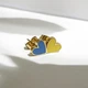 Сережки гвоздики прапор України Xuping TTM Stainless Steel Сережки серця Сережки серце з синьо-жовтою емаллю - зображення 1