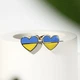 Сережки пусети прапор України Xuping TTM Stainless Steel Сережки серце прапор України Сережки серця синьо-жовті - зображення 1