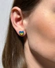 Женские серьги флаг Украины в форме сердца Xuping. Сережки патриотические желто синие сердечки - изображение 3