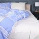 Простынь MirSon полуторная 150x220 см 17-0766 Checkered blue Бязь (2200010939415) - изображение 1