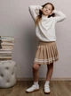 Детская трикотажная школьная юбка для девочки ARTKNIT Смужка 128-134 см Бежевая (4823093471733) - изображение 3