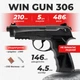 Пневматический пистолет WinGun 306 Beretta 90 two, полимер с со2 с пулями - изображение 1