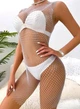 Пляжное платье-туника сетка со стразами Звездопад короткая мини One Size (S M L) серебристая - изображение 5