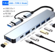 USB-концентратор 5 портів 2 type-c ABS-концентратор/ USB 3.0 та 2.0 для ноутбука/ мультисплиттер - зображення 1