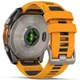 Спортивные часы GARMIN Fenix 8 51mm AMOLED Sapphire Graphite DLC Titanium with Spark Orange Silicone Band - изображение 5
