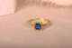 Кольцо из желтого золота с синим фианитом 19 K-0218 - изображение 6