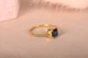 Кольцо из желтого золота с синим фианитом 19 K-0218 - изображение 8