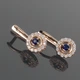 Женские серьги из красного золота с синими камнями S-0054 - изображение 1