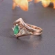 Набор из двух колец из красного золота с изумрудом 18 K-0154 - изображение 3