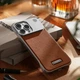 Накладка Leather Aromatherapy Metal Magnetic для iPhone 15 Pro Max Brown - зображення 5