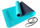 Килимок для фітнесу та йоги EasyFit TPE+TC двошаровий зі стяжками 183х61х0,6 см М'ятний із чорним (33-102- EF-1924-MTB) - зображення 1