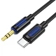 Аудиокабель Borofone BL20 3,5 мм Jack – USB Type-C, 1 м, позолоченные контакты, силиконовая оплётка Black - изображение 1