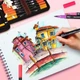 Акварельні маркери двосторонні 120шт із сумкою, Color pencil (6598-762) - зображення 2