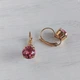 Cерьги Hand Made позолоченные с кристаллами Swarovski розового оттенка - изображение 3