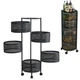 Этажерка на колесах Stenson Sphere 5 ярусов 33х89 см (R93517BK) - изображение 5