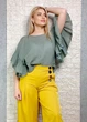 Блуза батистова прямого крою, оливкова Italy Moda S-L 11-104 - изображение 3
