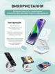 Складная беспроводная зарядная докстанция MagSafe 3 в 1 магнитная зарядка док станция для айфона смарт часов наушников Apple iPhone Apple Watch AirPods White IW30-W - изображение 5