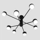 Люстра RAY 8xGX53 BLACK (4+4) черная на 8 ламп GX53 Luminaria (потолочный светильник под LED лампы) 780x300мм - изображение 1