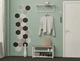 Вешалка металлическая с полкой из сетки для прихожей 700мм, белая - изображение 4