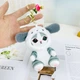 Брелок на сумку/ключи плюшевый котик серый белая шапочка - изображение 5
