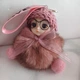 Брелок на ключи/сумку меховой кукла розовая - изображение 4