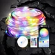Світлодіодна стрічка 10 м RGB з Bluetooth управлінням та пультом, гнучкий мідний провід, вологозахист IP65 для вуличного та інтер'єрного використання, 256 кольорів, енергозберігаюче та довговічне підсвічування для дому та свят - зображення 1