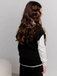 Детский вязаный жилет для девочки ARTKNIT Смужка 128-134 см Черный (4823093471450) - изображение 2