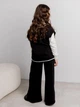 Детский вязаный жилет для девочки ARTKNIT Смужка 128-134 см Черный (4823093471450) - изображение 4