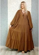 Ярусна сукня А-силуету у стилі бохо коричнева Hot fashion M 25-108 - изображение 4