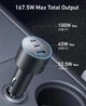 Автомобільний зарядний пристрій Anker USB-C Fast Car 3-Port Charger 167.5W - зображення 2