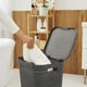 Корзина для белья пластиковая Rotho COUNTRY 55 л (10327) Серый - изображение 4
