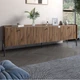 Тумба под телевизор на 3 ящика LION Wood с черными ножками 160х65х40 см Дуб Ливорно (LION-043099) - изображение 1