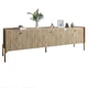 Тумба под телевизор на 3 ящика LION Wood с золотыми ножками 160х65х40 см Дуб Аппалачи (LION-042991) - изображение 2