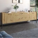 Тумба под телевизор с ящиками LION Wood с черными ножками 180х50х40 см Дуб Артизан (LION-043127) - изображение 1