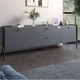 Тумба под телевизор с ящиками LION Wood с черными ножками 180х50х40 см Антрацит (LION-043107) - изображение 1