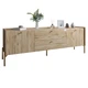 Тумба под телевизор с ящиками LION Wood с золотыми ножками 180х50х40 см Дуб Аппалачи (LION-043112) - изображение 2