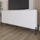 Тумба под телевизор с черными металлическими ножками LION Амарант 168x40x76,5 см Бетон Style/Белый (LION-043028) - изображение 1