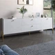 Тумба под телевизор с ящиками LION Wood с золотыми ножками 180х50х40 см Бетон style (LION-043109) - изображение 1