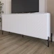 Тумба под телевизор с черными металлическими ножками LION Амарант 168x40x76,5 см Нимфея Альба (белый)/Белый (LION-043031) - изображение 1