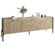 Тумба под телевизор с ящиками LION Wood с черными ножками 180х50х40 см Дуб Аппалачи (LION-043126) - изображение 2