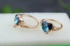 Кольцо Xuping Jewelry сердечко Сваровски голубое в ободке р 17 золотистое - изображение 3