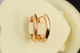 Серьги Xuping Jewelry две половинки одна гладкая вторая с резными сердечками 2.2 см золотистые - изображение 1