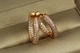 Серьги Xuping Jewelry выпуклые колечки с камнями спереди и сзади 2 см золотистые - изображение 2