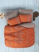 Комплект білизни Cotton Box Євро RANFORCE LIYA Бавовна з об'ємною вишивкою із вовни Premium segment бежево-коричневий - зображення 1