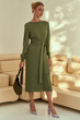 Сукня (зелена трикотажна сукня міді з плісованим низом) Gepur 43239 4XL-6XL Зелена - зображення 1